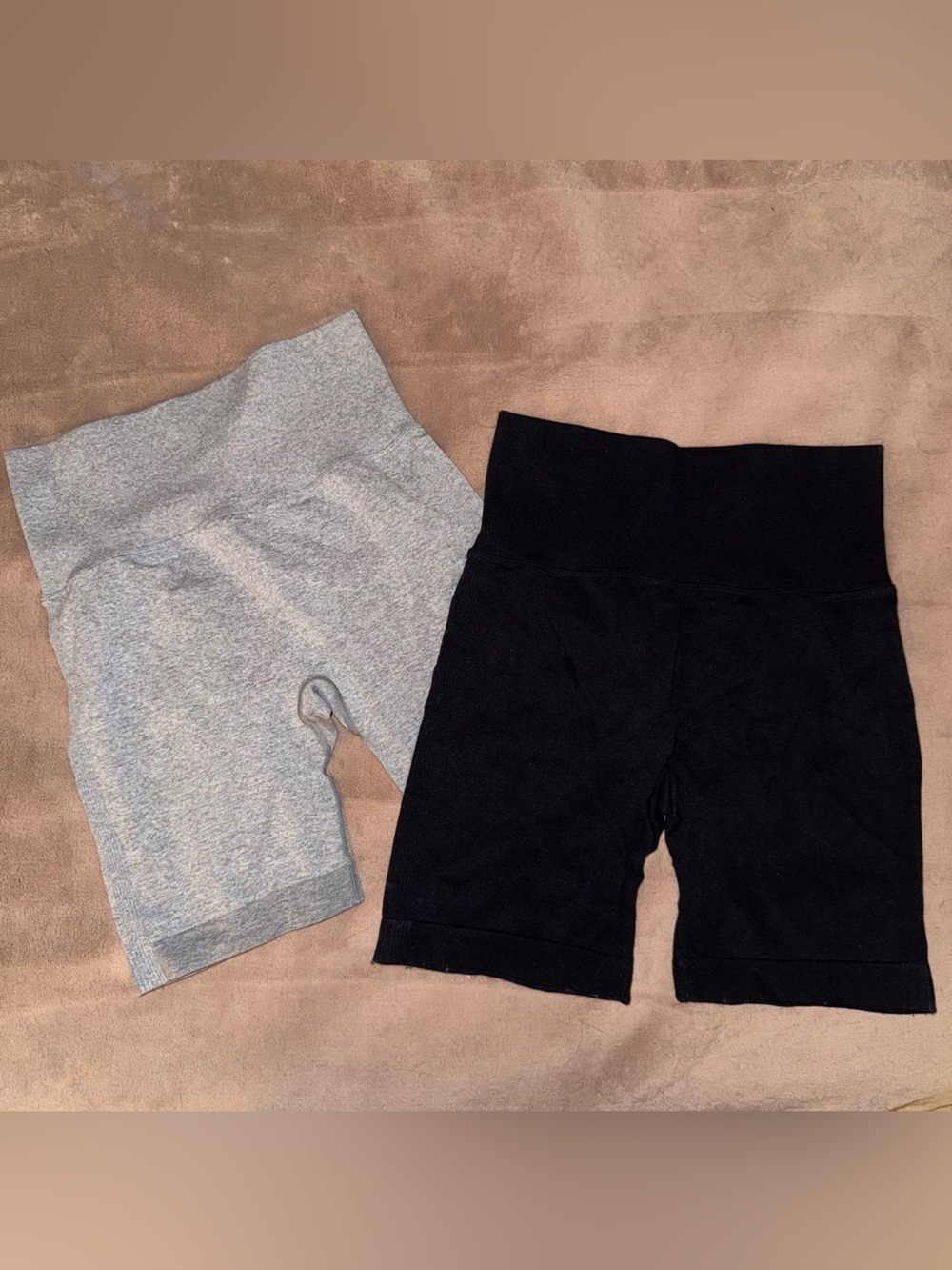 Two-Tone Bike Shorts in Gray & Black Like New